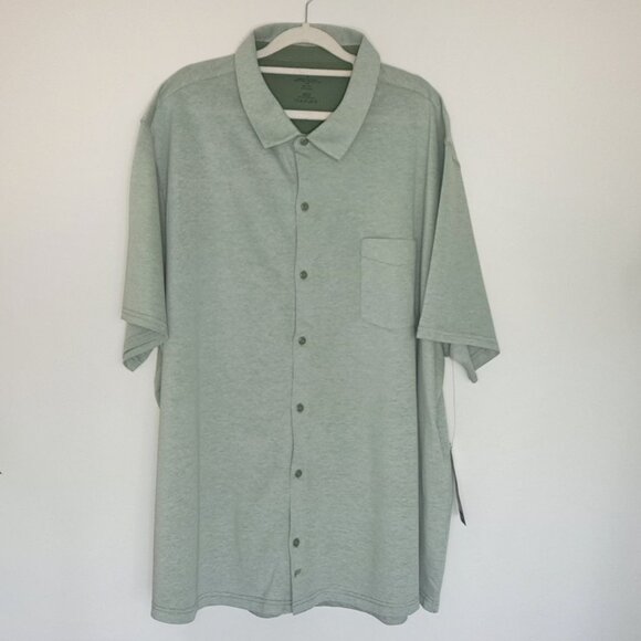 FABLETICS The Dash Men's Short Sleeve Button Up Neo Olive Heather Golf 4X - Picture 1 of 7